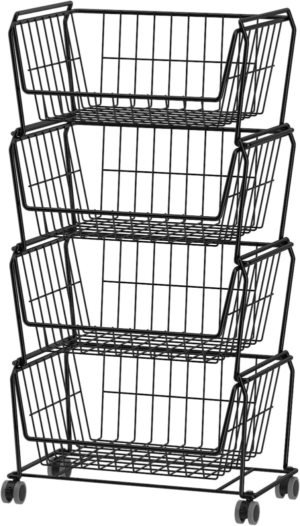 Dual Use Shelf for Kitchen Fruit Vegetable Baskets with Wheels