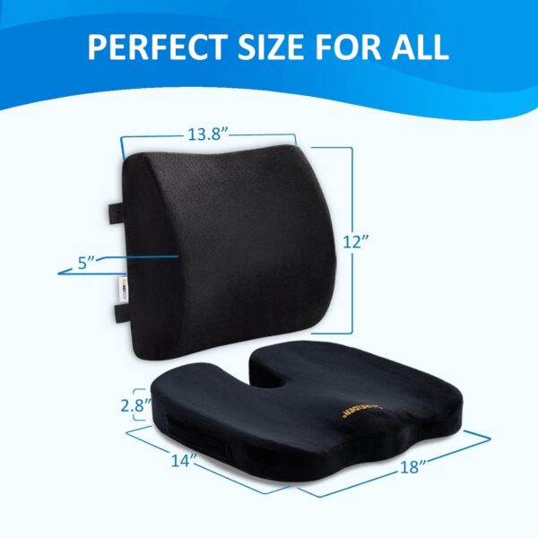 Seat Cushion and Lumbar Support Pillow for Office Chair - Image 5