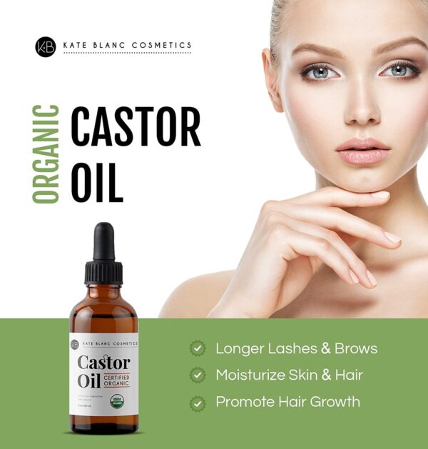 Kate Blanc Cosmetics Castor Oil Organic (2oz), 100% Pure - Image 5