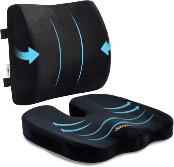 Seat Cushion and Lumbar Support Pillow for Office Chair