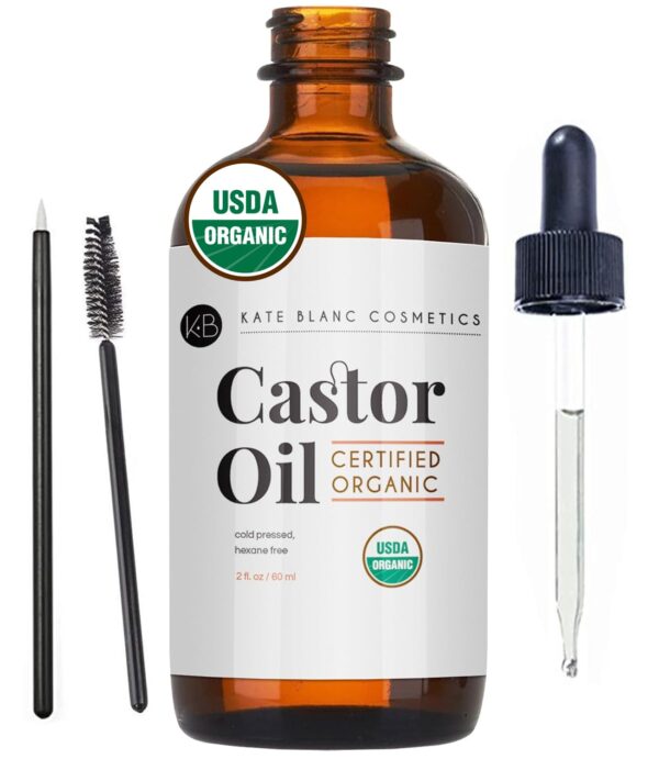 Kate Blanc Cosmetics Castor Oil Organic (2oz), 100% Pure
