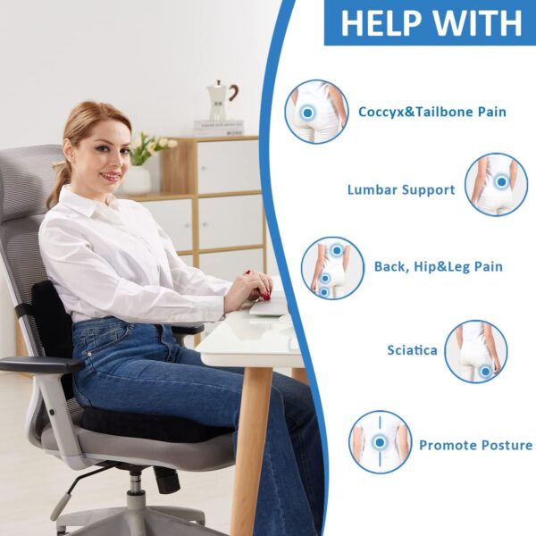 Seat Cushion and Lumbar Support Pillow for Office Chair - Image 4